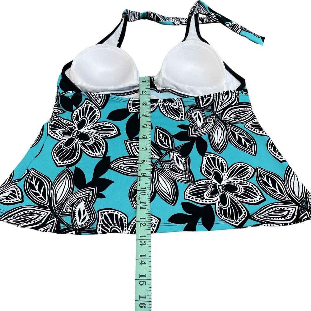 Jantzen Classics Women's Halter Tankini Top & Skirt Set Floral Print Size Medium - Picture 7 of 12